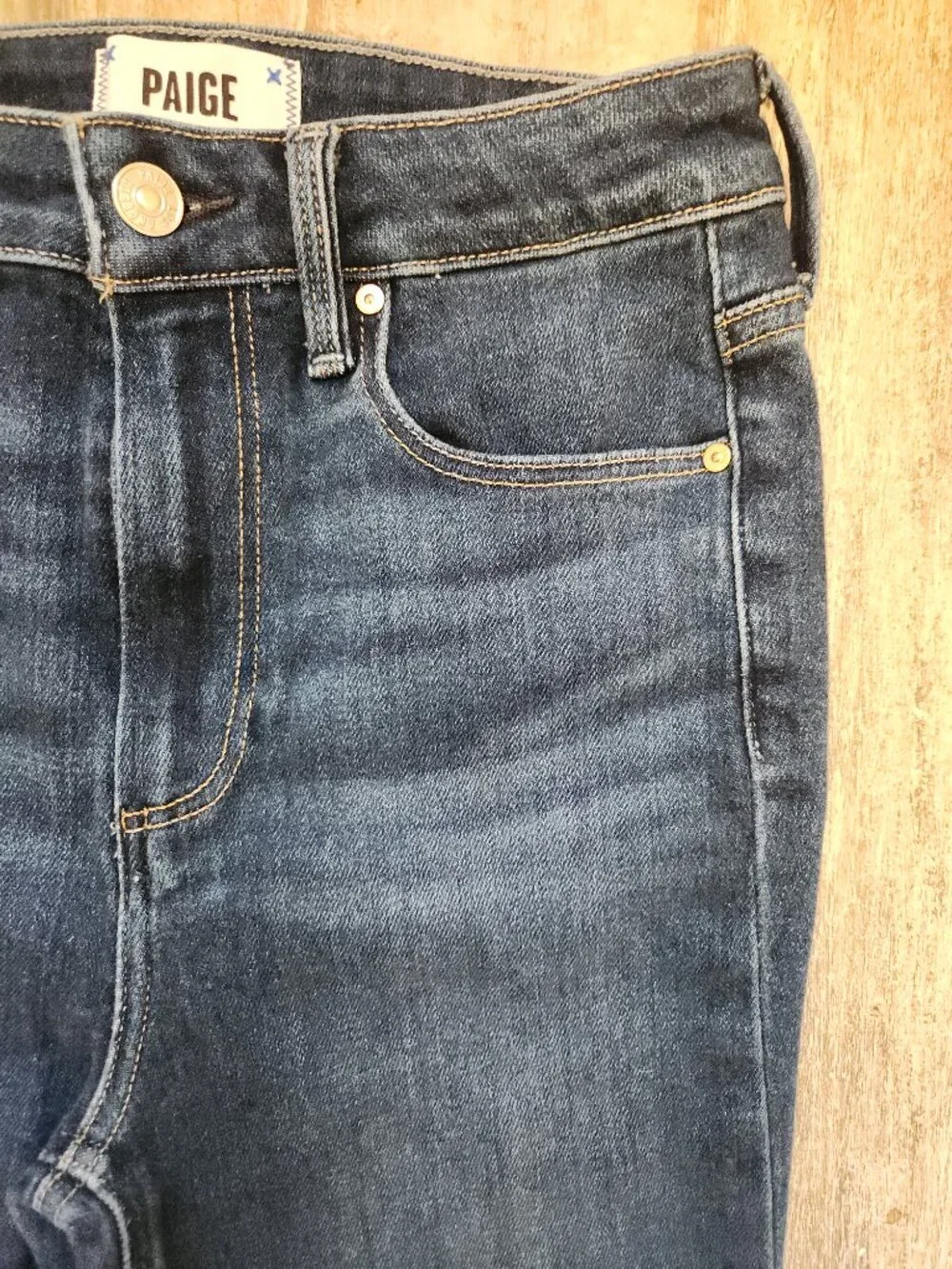 Paige Jeans Womens 26 Claudine Boot Cut High Rise Stretch Denim Raw Hem